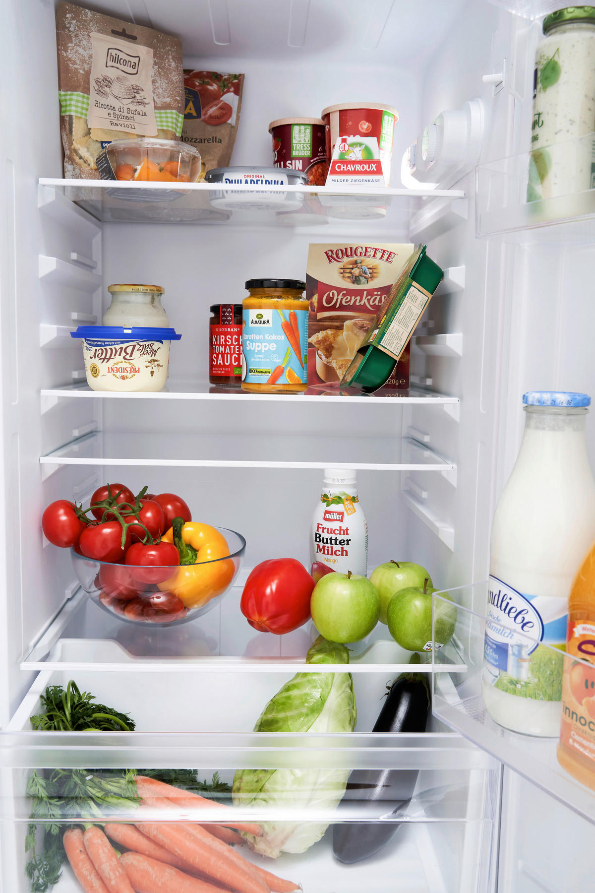 KYL-/FRYSKOMBINATION KS144VR  - röd, Trend, metall/glas (54/145/57cm) - Respekta