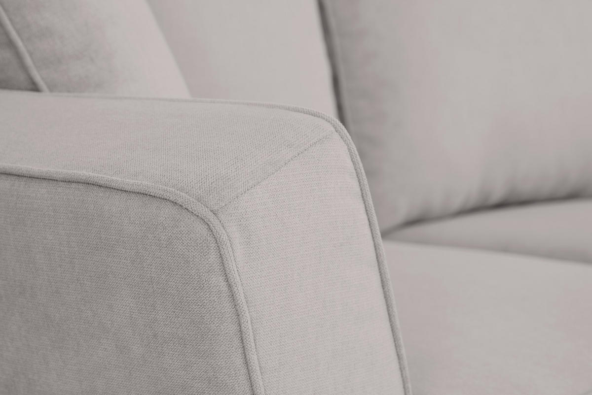 ECKSOFA in Velours Hellgrau  - Hellgrau/Schwarz, Konventionell, Holz/Textil (244/159cm) - Carryhome