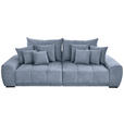BIGSOFA in Flachgewebe Blau - Blau/Schwarz, KONVENTIONELL, Holz/Textil (280/67/120cm) - Carryhome