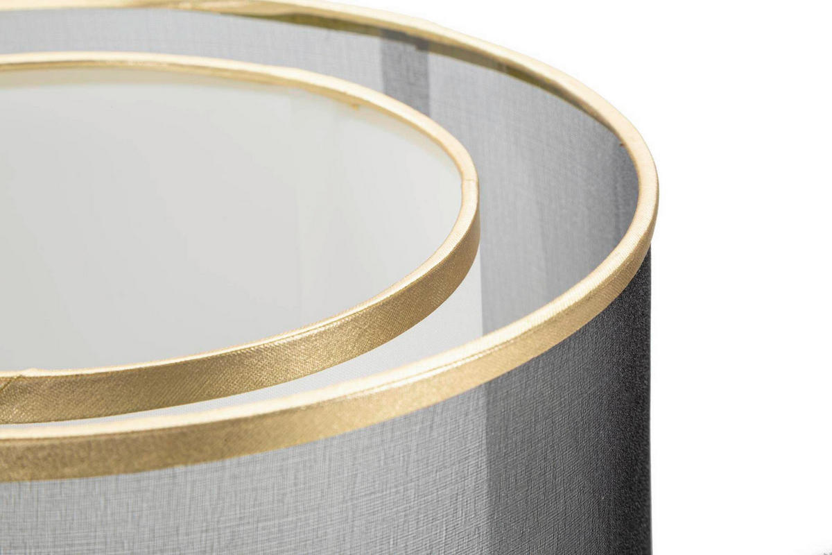 TISCHLEUCHTE   - Goldfarben/Schwarz, Basics, Textil/Metall (25/48/25cm)