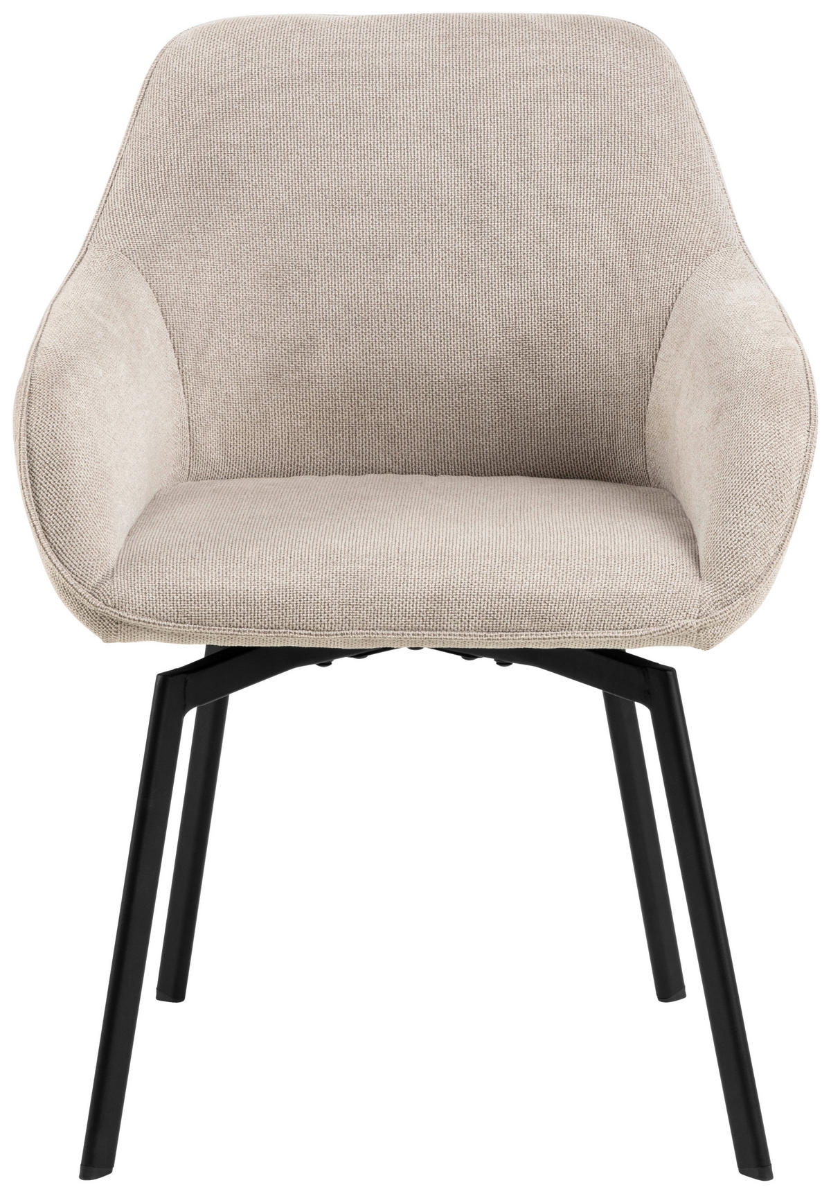 STUHL  in Struktur  - Beige/Schwarz, Design, Textil/Metall (58,5/83,5/55,5cm) - MID.YOU