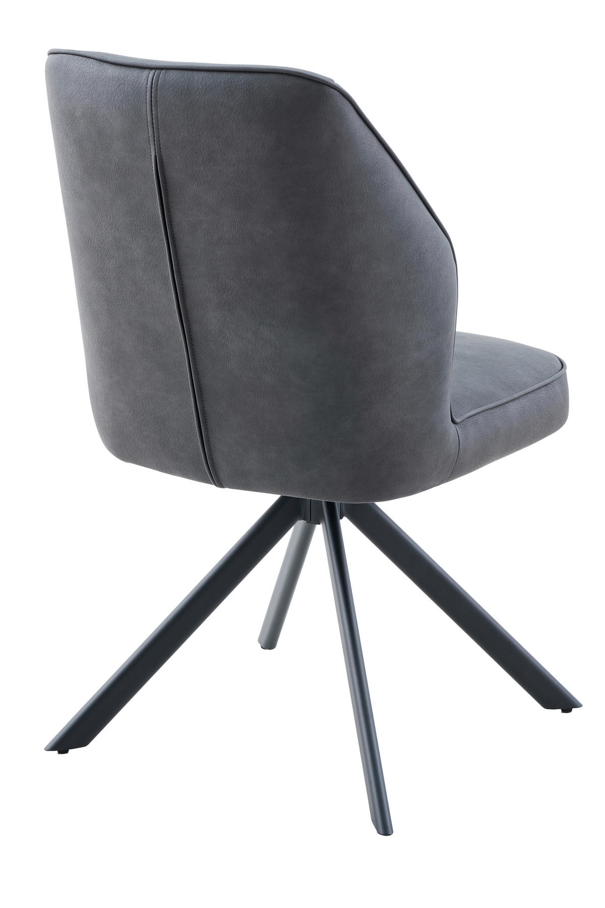 STUHL-SET 2 Stück erweiterbar, Sitzfläche 360° drehbar Lederlook  - Anthrazit/Schwarz, MODERN, Textil/Metall (51/92/65cm) - MID.YOU