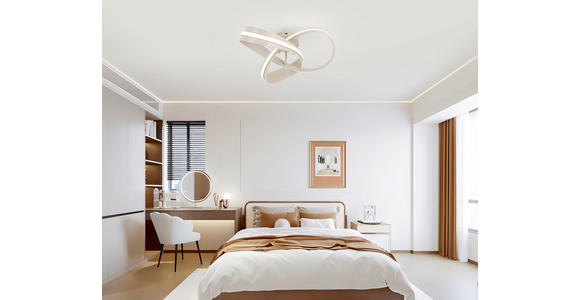 LED-DECKENLEUCHTE Orilo 52/22 cm  - Sandfarben, Design, Kunststoff/Metall (52/22cm) - Novel