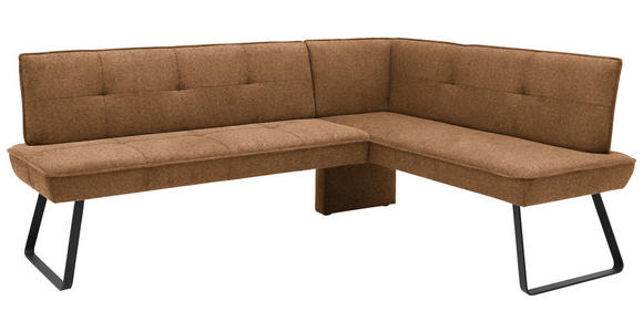 ECKBANK 169/157 cm  in Schwarz, Cognac  - Cognac/Schwarz, Design, Textil/Metall (169/157cm) - Dieter Knoll