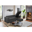 ECKSOFA Anthrazit Webstoff  - Anthrazit/Schwarz, KONVENTIONELL, Kunststoff/Textil (243/155cm) - Carryhome