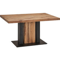 ESSTISCH Eiche massiv rechteckig Schwarz, Eichefarben  - Eichefarben/Schwarz, KONVENTIONELL, Holz/Holzwerkstoff (140/90/75cm) - Moderano