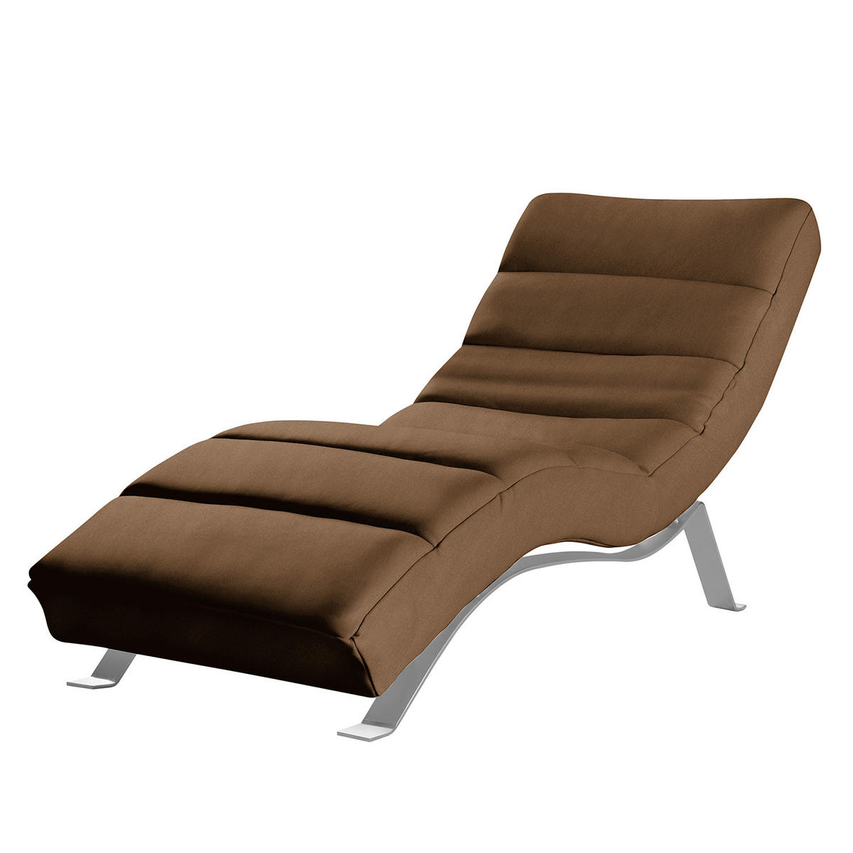 RELAXLIEGE SWING Mikrofaser Dunkelbraun  - Dunkelbraun/Silberfarben, Design, Textil/Metall (65/65-95/171cm) - Livetastic