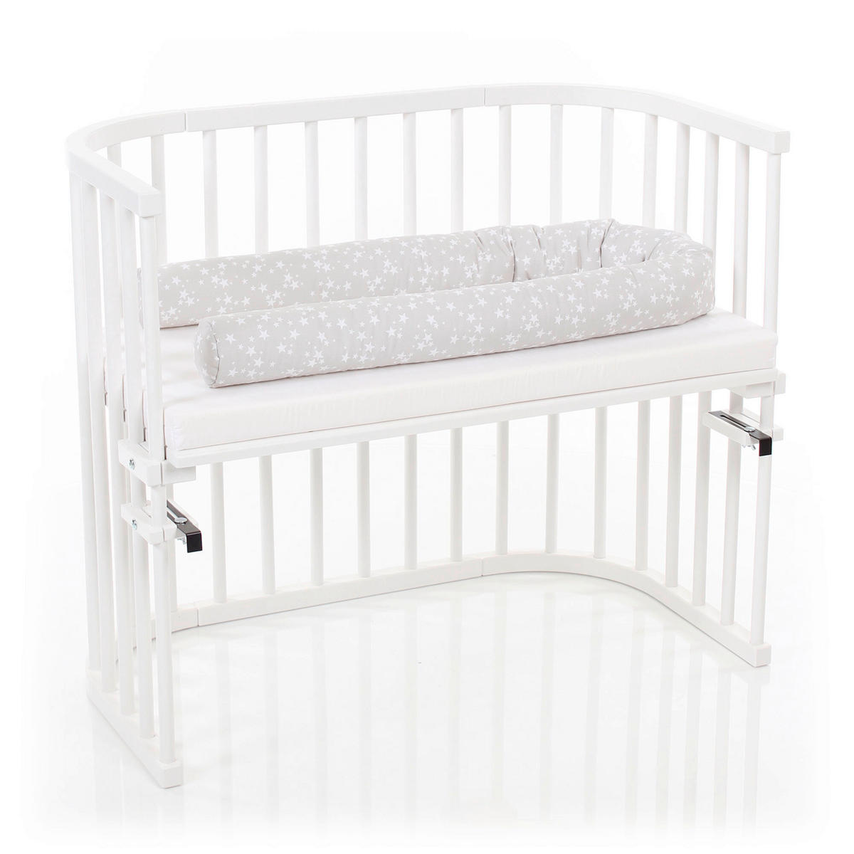 Nestchenschlange Piqué BABYBAY   9/180 cm  - Weiß/Grau, Basics, Textil (9/180cm) - Babybay