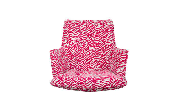 ARMLEHNSTUHL  Stoffauswahl, Sitzfläche 360° drehbar, automatische Rückholfunktion Jacquard  - Pink/Schwarz, Design, Textil/Metall (59/89,5/63cm) - Novel