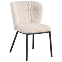 STUHL  in Eisen Webstoff  - Beige/Schwarz, Design, Textil/Metall (53,5/80/60,5cm) - Stylife