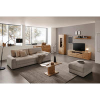 VITRINE Eichefarben  70/204/37 cm  - Eichefarben/Schwarz, Natur, Glas/Holz (70/204/37cm) - Hom`in