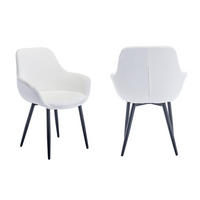 STUHL-SET 2 Stück  in Bouclé  - Schwarz/Weiß, MODERN, Textil/Metall (64/86/59cm) - Livetastic