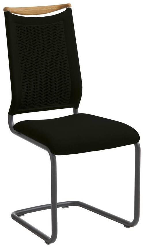 SCHWINGSTUHL  in Stahl Flachgewebe, Netz  - Eichefarben/Anthrazit, Design, Holz/Textil (47/99,0/59cm) - Venjakob