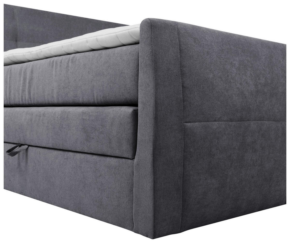 BOXSPRINGBETT 160/200 cm  in Grau  - Schwarz/Grau, KONVENTIONELL, Kunststoff/Textil (160/200cm) - Boxxx