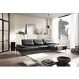 ECKSOFA Anthrazit Echtleder  - Chromfarben/Anthrazit, Design, Leder/Metall (325/157cm) - Dieter Knoll