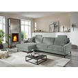 ECKSOFA  in Chenille, Flachgewebe Hellgrau Rücken echt  175/316 cm  - Hellgrau/Schwarz, Design, Textil/Metall (175/316cm) - Dieter Knoll