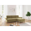 ECKSOFA ROCHELLE E Olivgrün Flachgewebe  - Schwarz/Olivgrün, KONVENTIONELL, Textil/Metall (251/164cm) - Sit & More