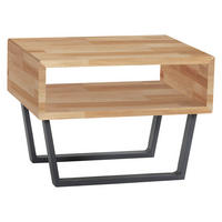 NACHTTISCH 50/36/41 cm, Anthrazit, Kernbuche, massiv  - Anthrazit/Kernbuche, Natur, Holz/Metall (50/36/41cm) - Hasena