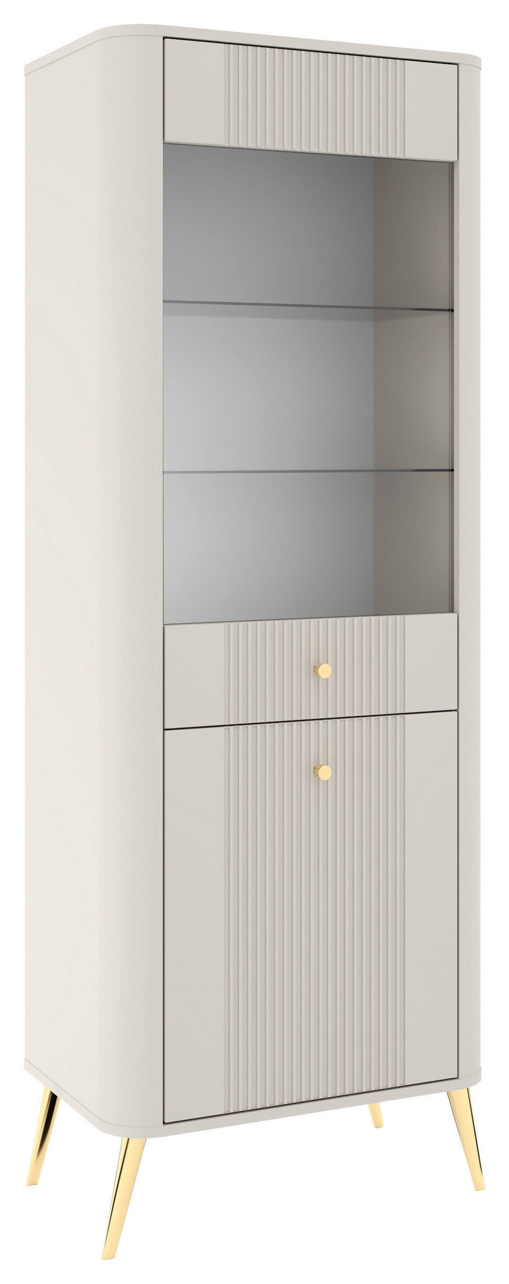 VITRINE  in Kaschmir  - Kaschmir/Goldfarben, Design, Glas/Holzwerkstoff (64,5/180/39cm) - Boxxx