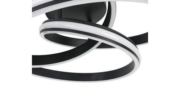 LED-DECKENLEUCHTE 48/52/23 cm   - Schwarz/Weiß, Design, Kunststoff/Metall (48/52/23cm) - Novel