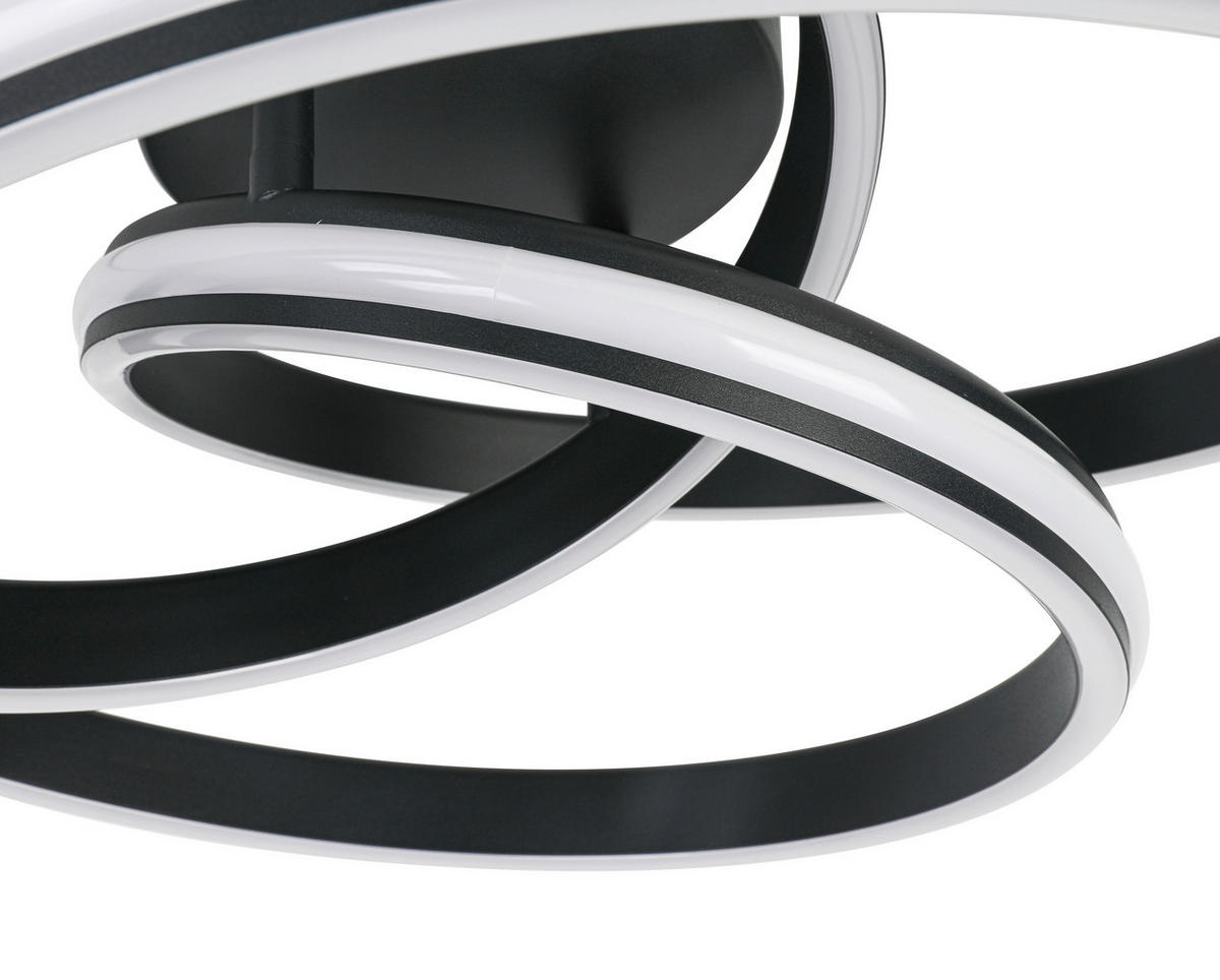 STROPNÍ LED SVÍTIDLO, 48/52/23 cm - bílá/černá, Design, kov/plast (48/52/23cm) - Novel