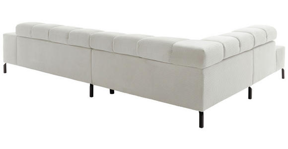 ECKSOFA Weiß Cord  - Schwarz/Weiß, Design, Textil/Metall (216/321cm) - Hom`in
