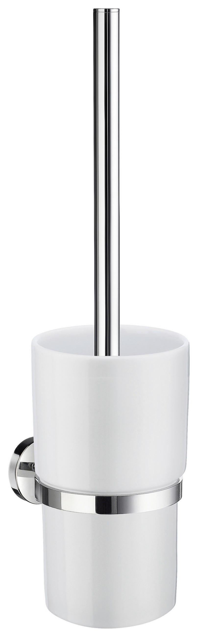 WC-BÜRSTENGARNITUR - Chromfarben/Weiß, Basics, Keramik/Kunststoff (11,9/38/11,9cm) - Smedbo
