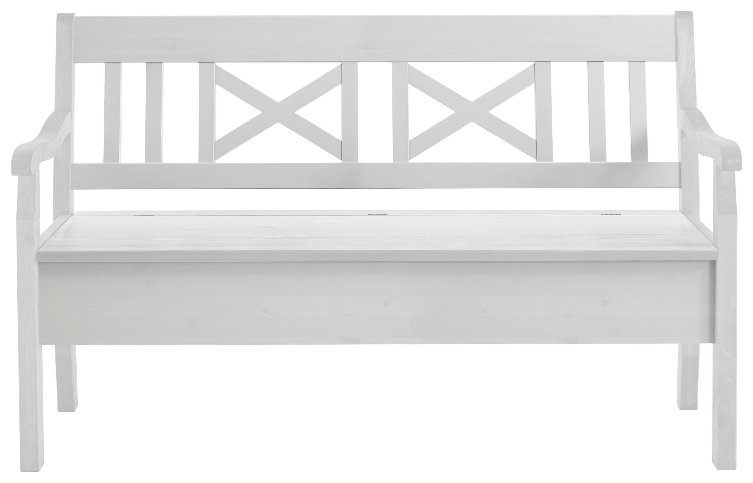 SITZBANK 148/93/58 cm Weiß Kiefer massiv  - Weiß, ROMANTIK / LANDHAUS, Holz (148/93/58cm) - Boxxx