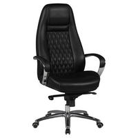 CHEFSESSEL  in Lederlook Schwarz  - Alufarben/Schwarz, Modern, Leder/Kunststoff (68/130/68cm) - MID.YOU