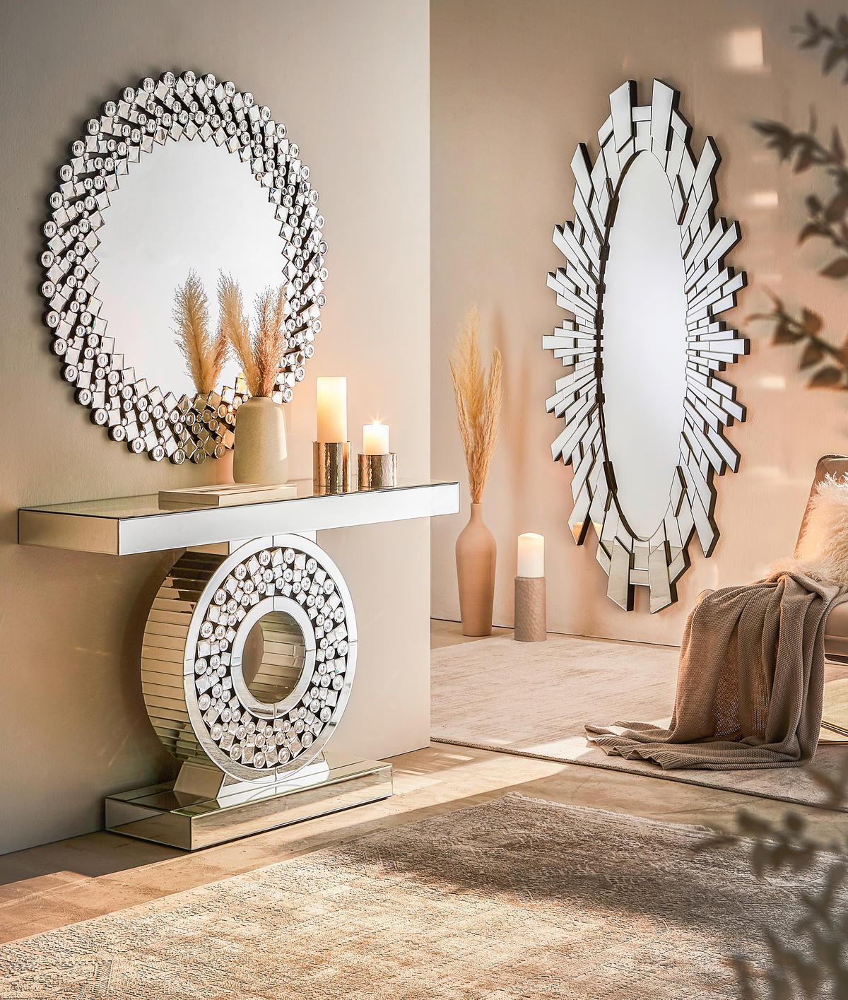 KONSOLBORD i glas, trämaterial 120/35,5/80 cm    - Design, trämaterial/glas (120/35,5/80cm) - Xora