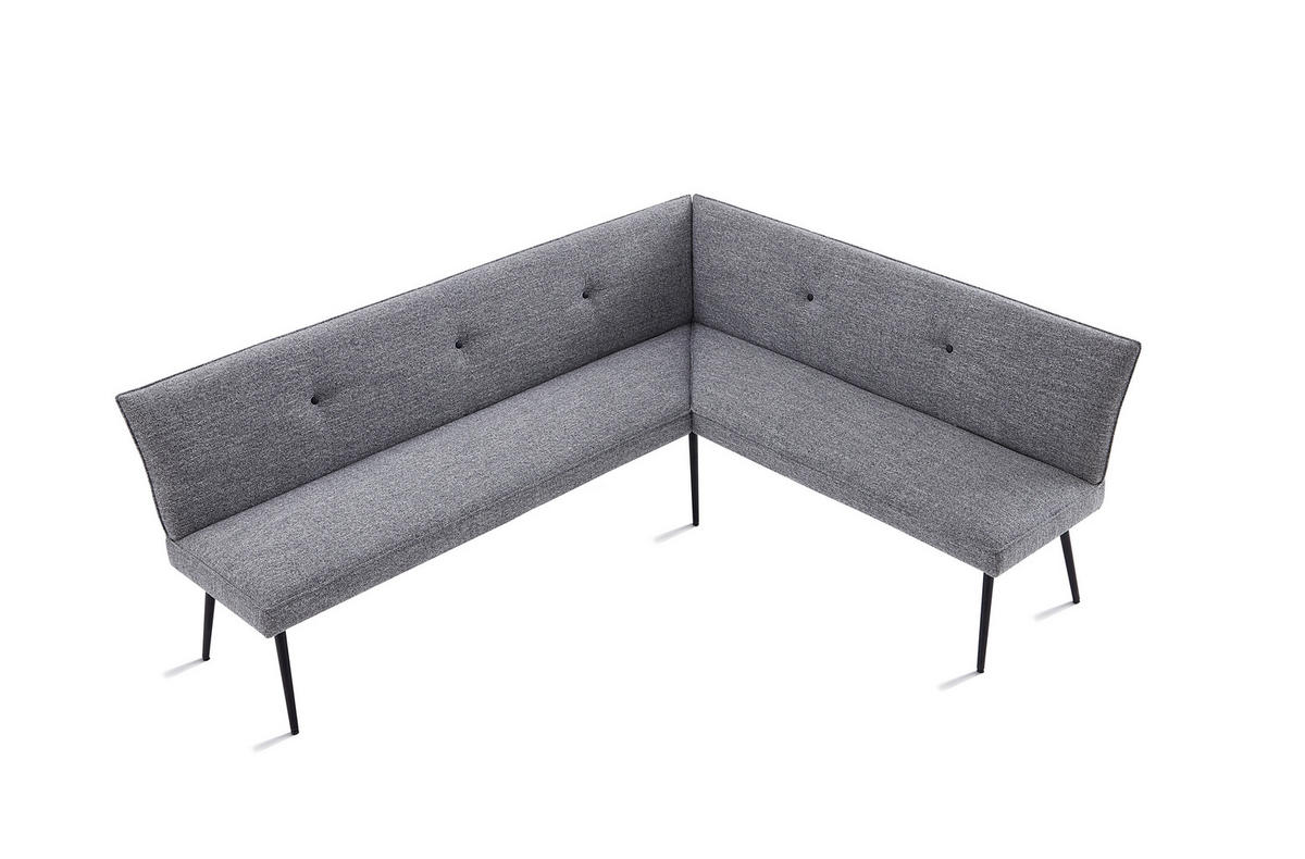 ECKBANK 210/170 cm  in Grau  - Schwarz/Grau, Design, Textil/Metall (210/170cm) - Hom`in