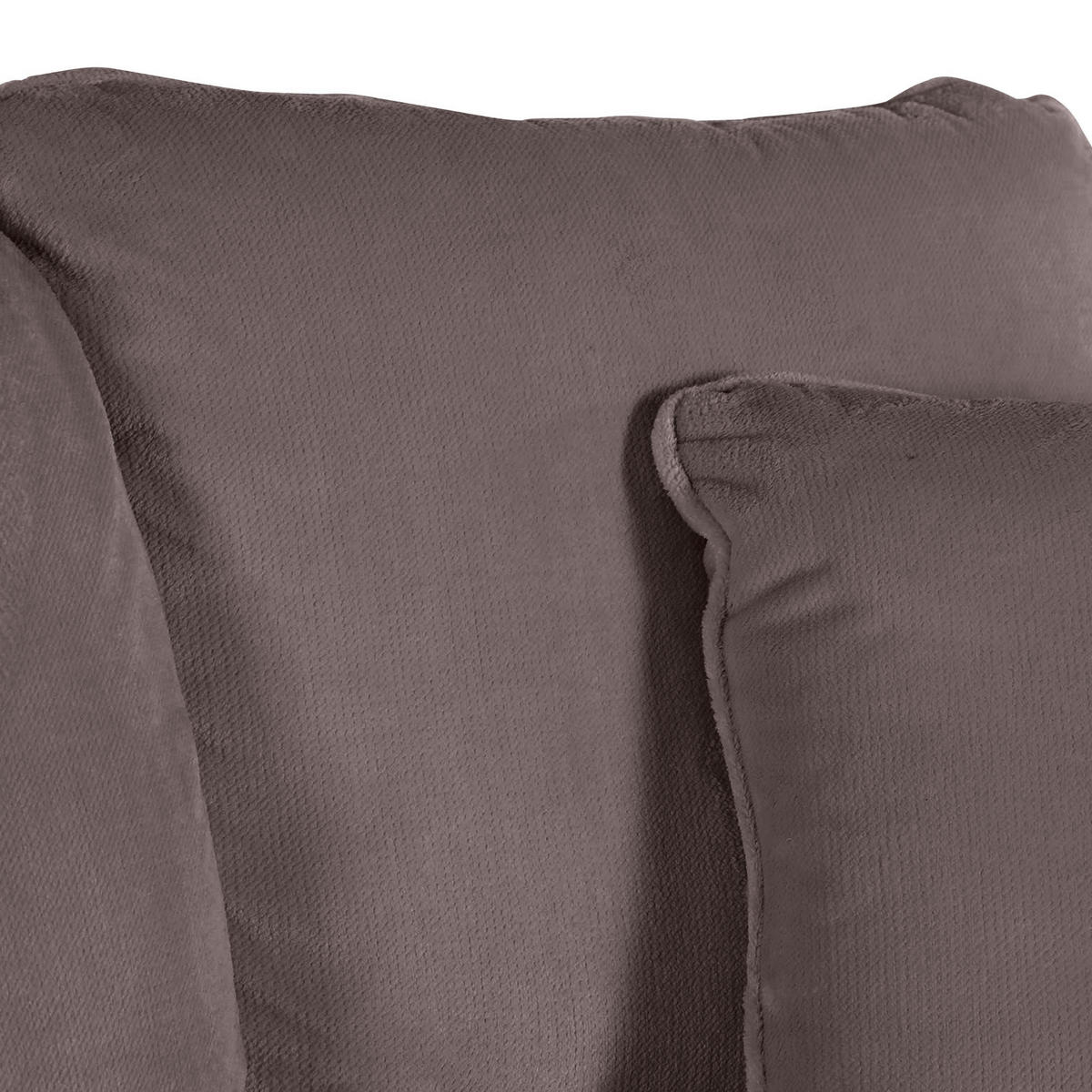 BIG SOFFA i plysch lerfärgad  - furufärgad/lerfärgad, Trend, trä/textil (273/85/110cm) - MID.YOU