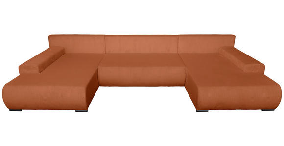 WOHNLANDSCHAFT  in Cord Rostfarben  - Rostfarben/Schwarz, KONVENTIONELL, Textil/Metall (191/351/191cm) - Carryhome