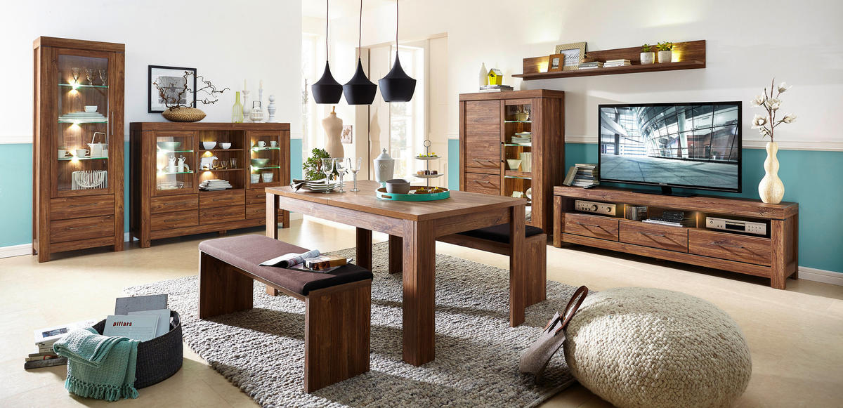 KOMODA POD TELEVIZI, barvy dubu, 200/60/54 cm - barvy dubu/barvy niklu, Design, kov/kompozitní dřevo (200/60/54cm) - Welnova