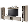WOHNWAND 4-teilig  in Beige 270/140/33 cm  - Beige/Schwarz, Trend, Holzwerkstoff/Kunststoff (270/140/33cm)