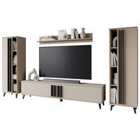 WOHNWAND 4-teilig  in Beige 270/140/33 cm  - Beige/Schwarz, Trend, Holzwerkstoff/Kunststoff (270/140/33cm)