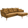 ECKSOFA Gelb Velours  - Gelb/Buchefarben, MODERN, Holz/Textil (277/162cm) - Livetastic