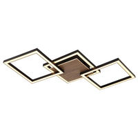 STROPNA LED-SVETILKA   /1400 lm/3000 K/230 V/ - črna/temno rjava, Natur, umetna masa/leseni material (63/27,5/5,7cm) - Globo