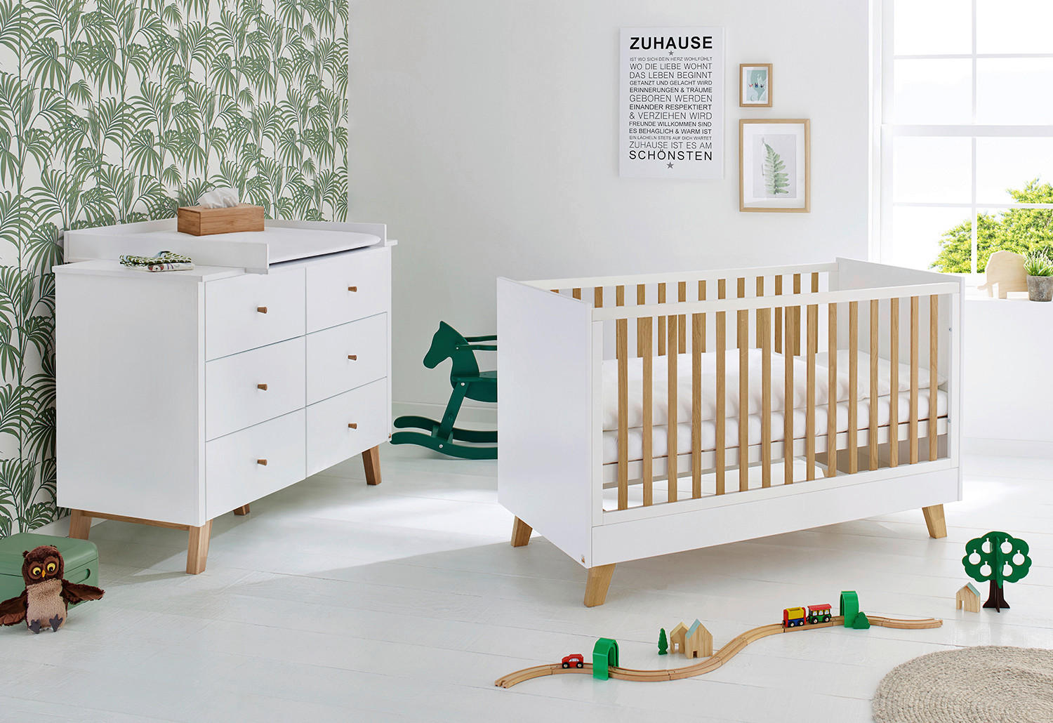 BABYZIMMER PINOLINO PAN  - Eichefarben/Weiß, Design, Holzwerkstoff - Pinolino