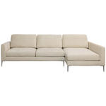 ECKSOFA Beige Chenille Rückenkissen, Rücken echt  - Beige/Silberfarben, KONVENTIONELL, Textil/Metall (284/143cm) - Carryhome