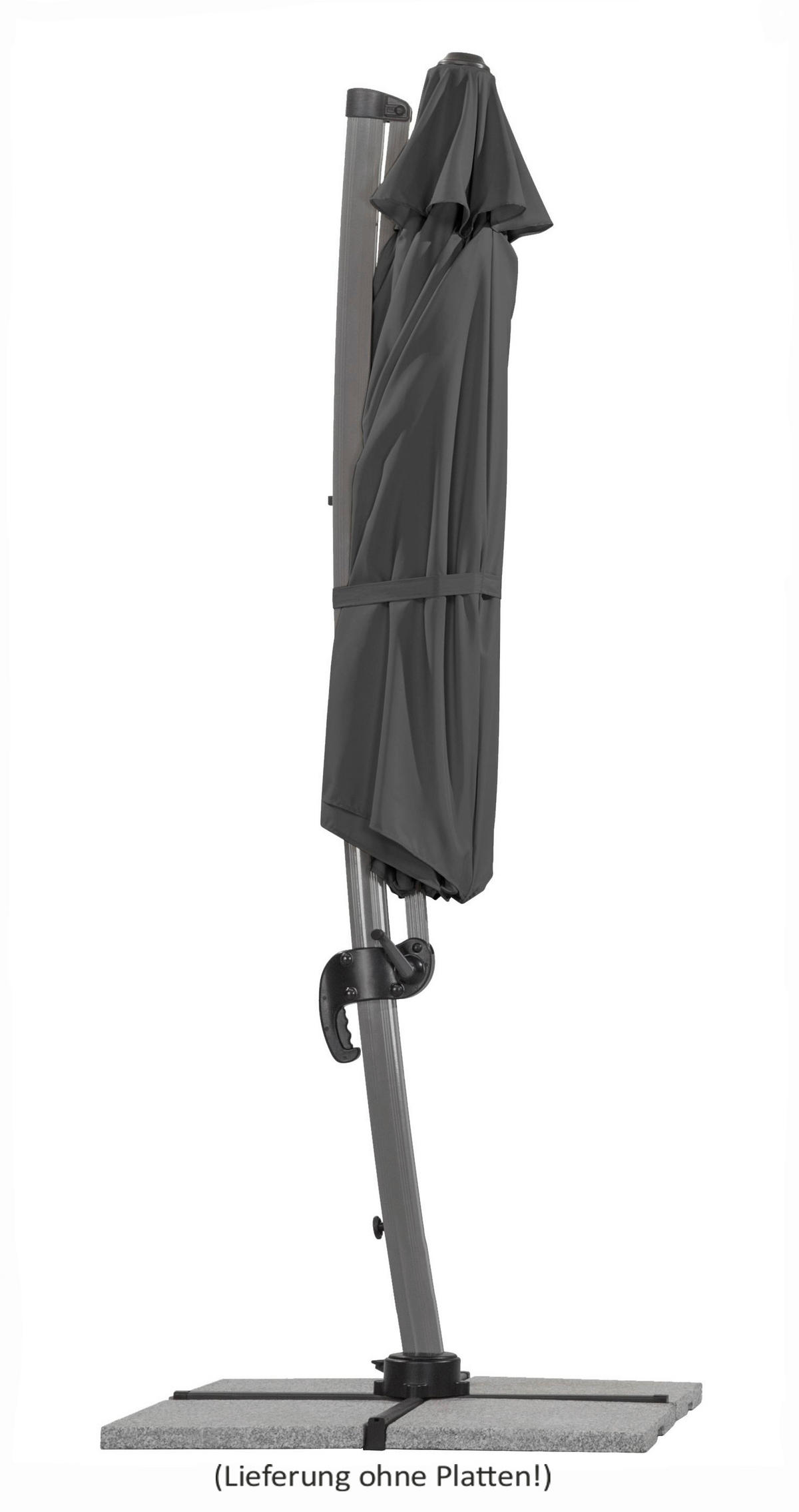 ZÁVESNÝ SLNEČNÍK 374/269/350 cm - sivá/antracitová, Basics, kov/textil (374/269/350cm)
