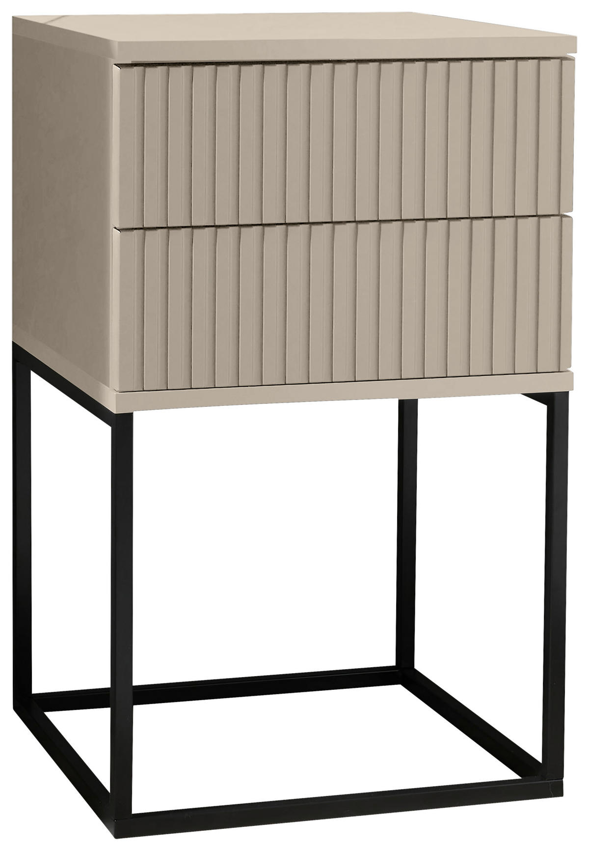 NACHTKÄSTCHEN 40/65/38,5 cm  in Kaschmir, Schwarz  - Kaschmir/Schwarz, Design, Holzwerkstoff/Metall (40/65/38,5cm) - Carryhome