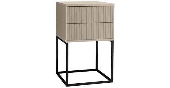 NACHTKÄSTCHEN 40/65/38,5 cm in Kaschmir, Schwarz - Kaschmir/Schwarz, Design, Holzwerkstoff/Metall (40/65/38,5cm) - Carryhome