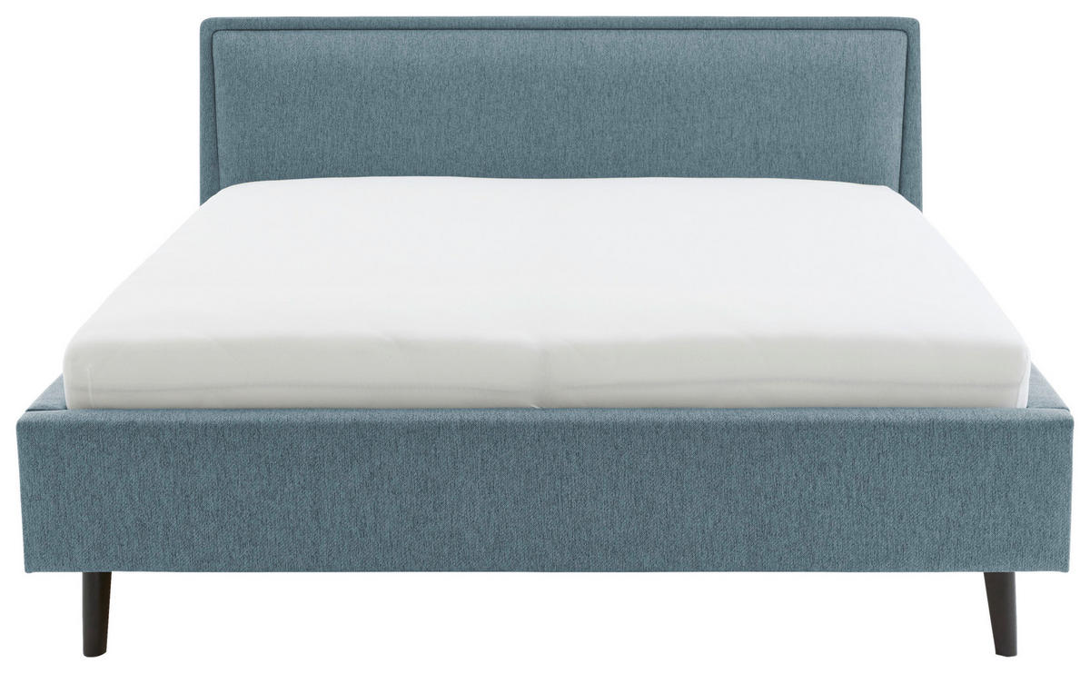 POLSTERBETT FRIEDA Bettkasten, Lattenroste 180/200 cm  in Blau  - Blau/Schwarz, KONVENTIONELL, Holz/Textil (180/200cm) - Livetastic