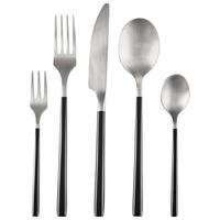 Set De Tacâmuri 30 piese  Loft Black  - culoare inox/negru, Design, metal - Homeware Profession.