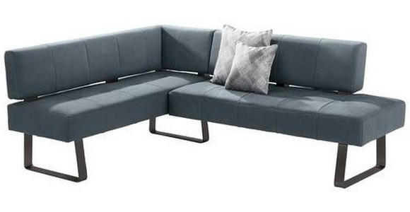 ECKBANK 165/227 cm in Schwarz, Dunkelblau, Blaugrau - Blaugrau/Schwarz, Design, Textil/Metall (165/227cm) - Moderano