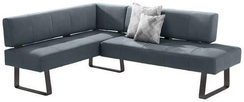 ECKBANK 165/227 cm Mikrofaser Schwarz, Dunkelblau, Blaugrau   - Blaugrau/Schwarz, Design, Textil/Metall (165/227cm) - Moderano