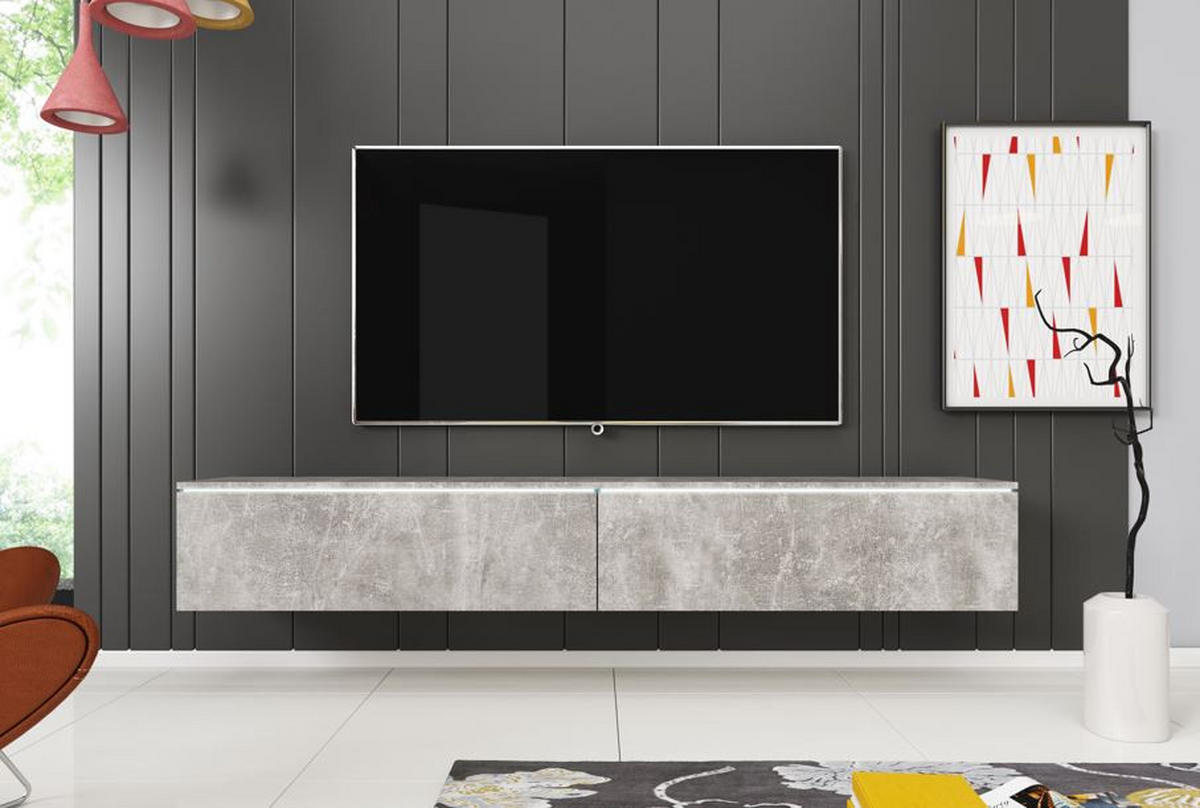 NÍZKÁ KOMODA, šedá, 180/30/33 cm - šedá, Lifestyle, kompozitní dřevo/plast (180/30/33cm) - P & B