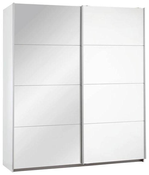 BIELA SKRIŇA SO ZRKADLOM, biela, 181/210/62 cm - biela/hliníková, Konventionell, kov/kompozitné drevo (181/210/62cm) - MID.YOU