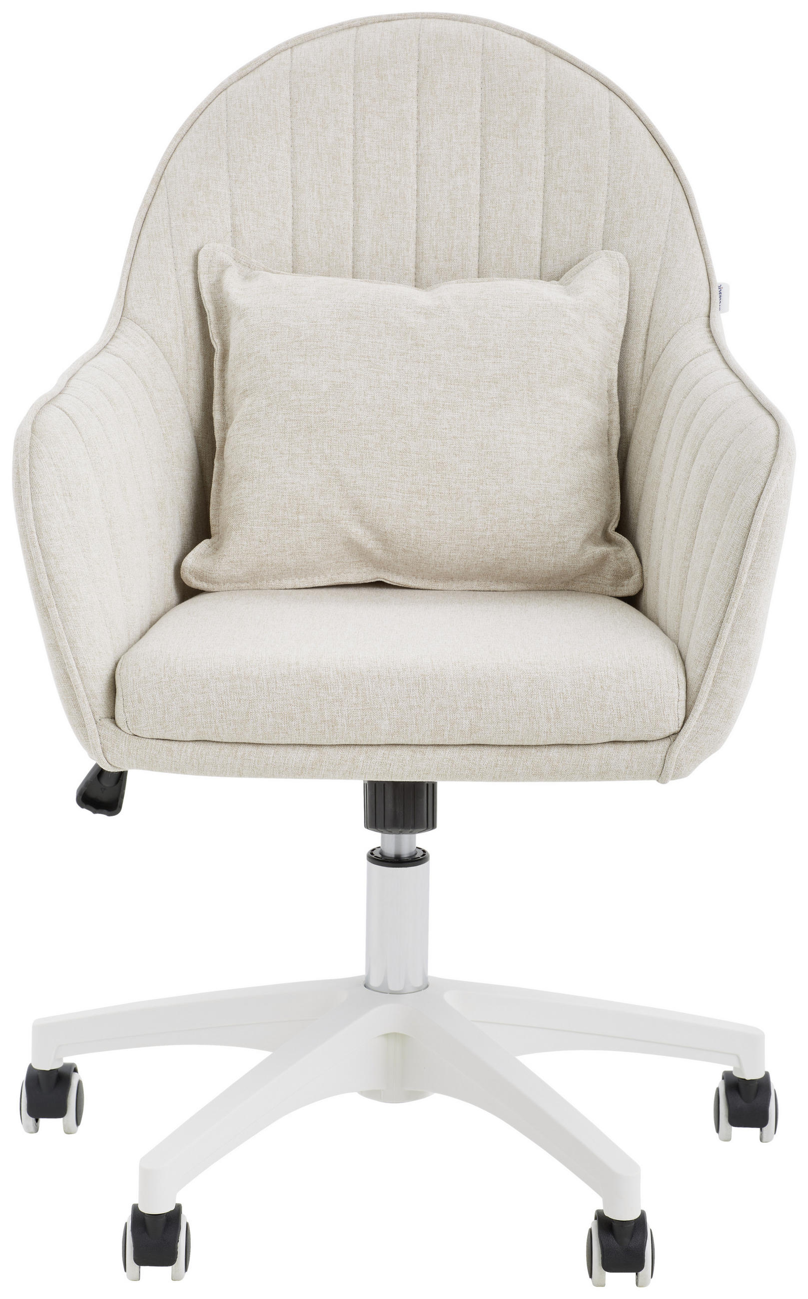 DREHSTUHL in Mikrofaser Beige - Beige/Weiß, Design, Kunststoff/Textil (59/83-93/68cm) - Livetastic